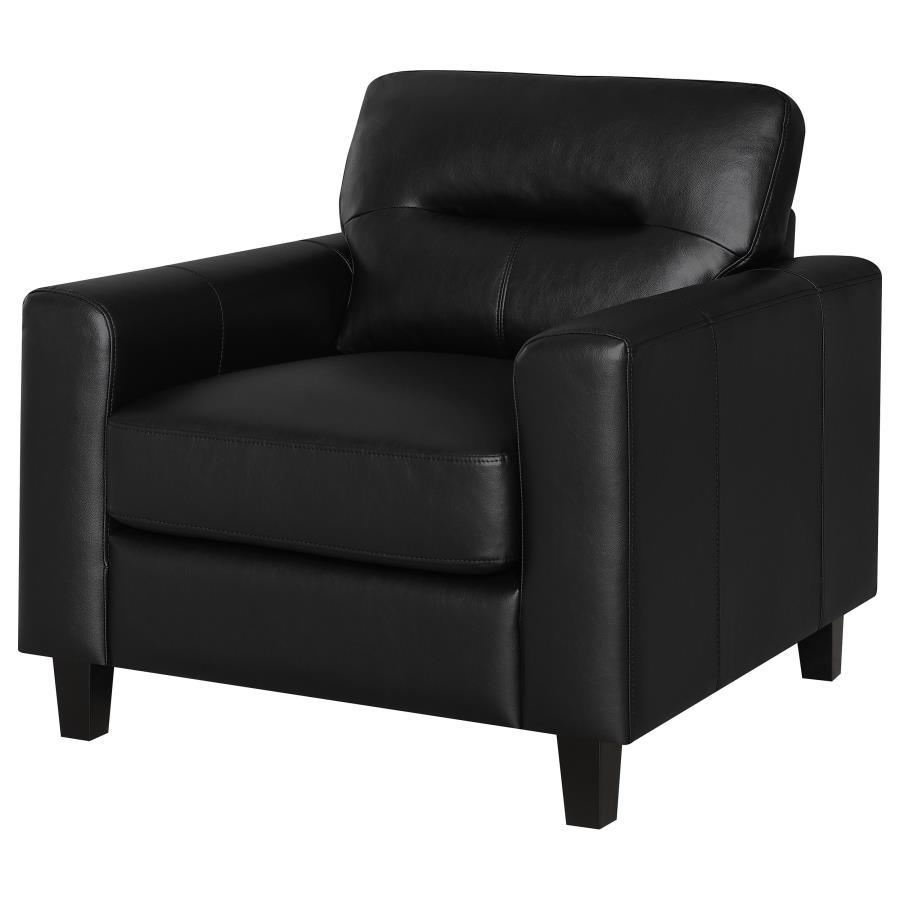 Scotland - Faux Leather Upholstered Track Arm Chair