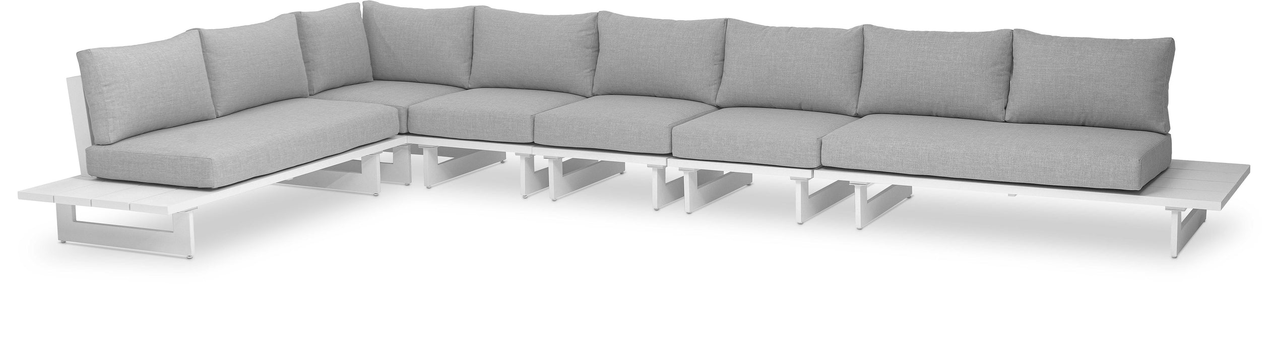Maldives - 6 Piece Water Resistant Outdoor Patio Modular Sectional With White Base