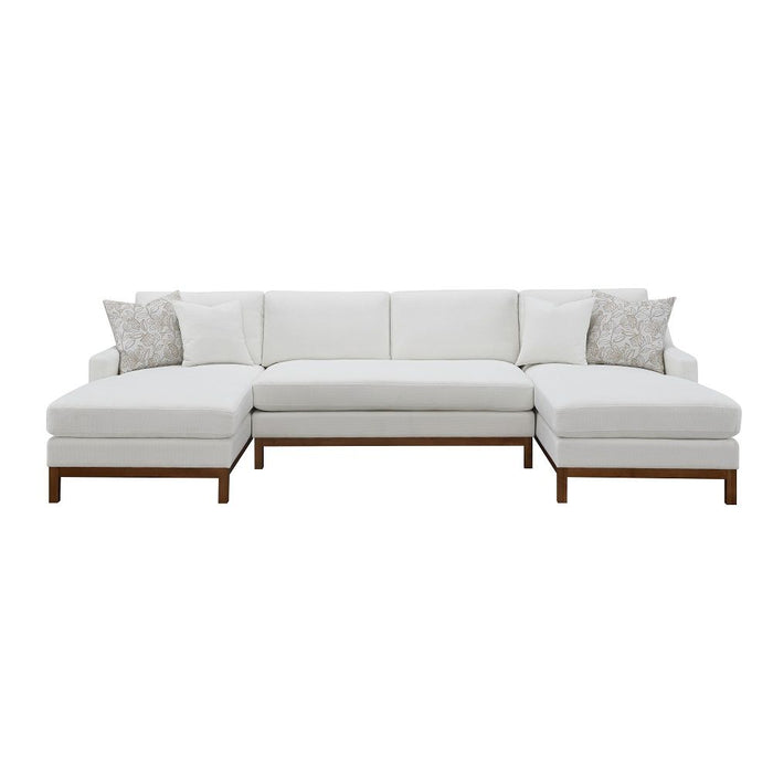 Valiant - Sectional Sofa - Ivory Chenille