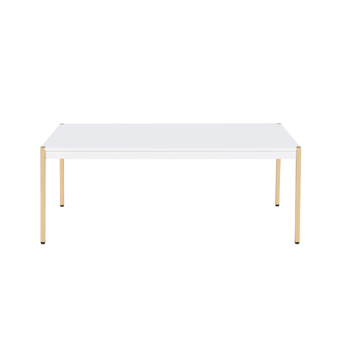 Otrac - Coffee Table - White & Gold Finish