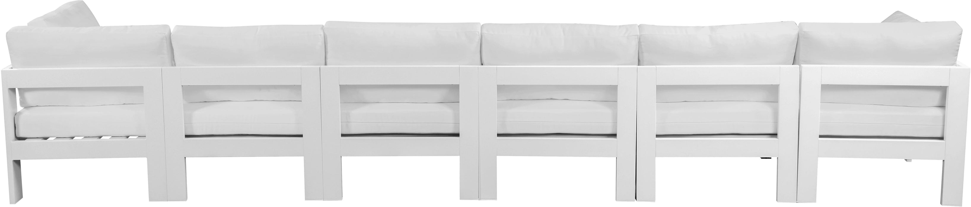 Nizuc - Outdoor Patio 6 Seat Modular Sofa With White Frame