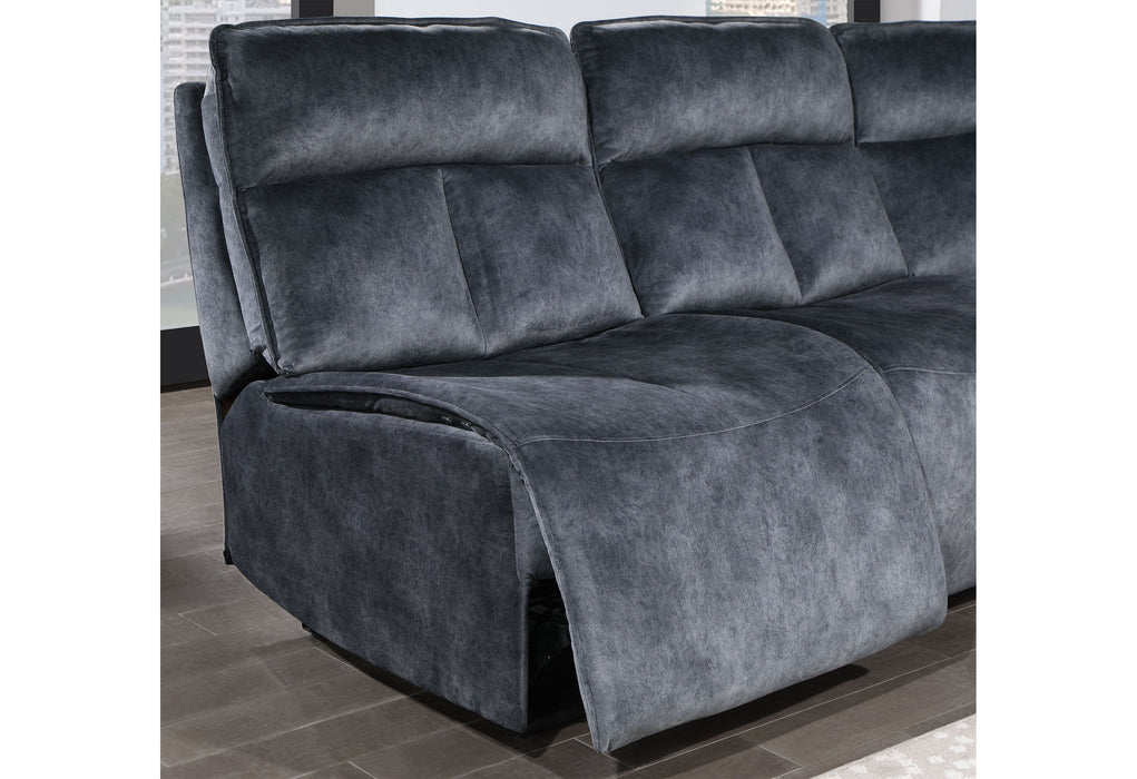 U8088 - 4 Piece Sectional (2 Power Armless Recliners, 2 Chairs) - Domino Granite