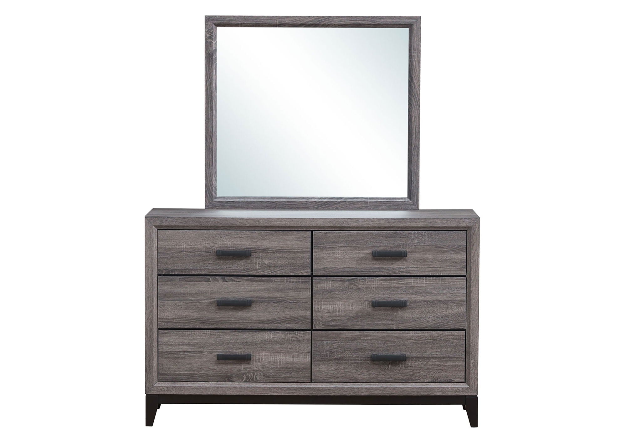 Kate - 4 Piece Full Bedroom Set (Bed, Dresser, Mirror, Nightstand) - Foil Gray
