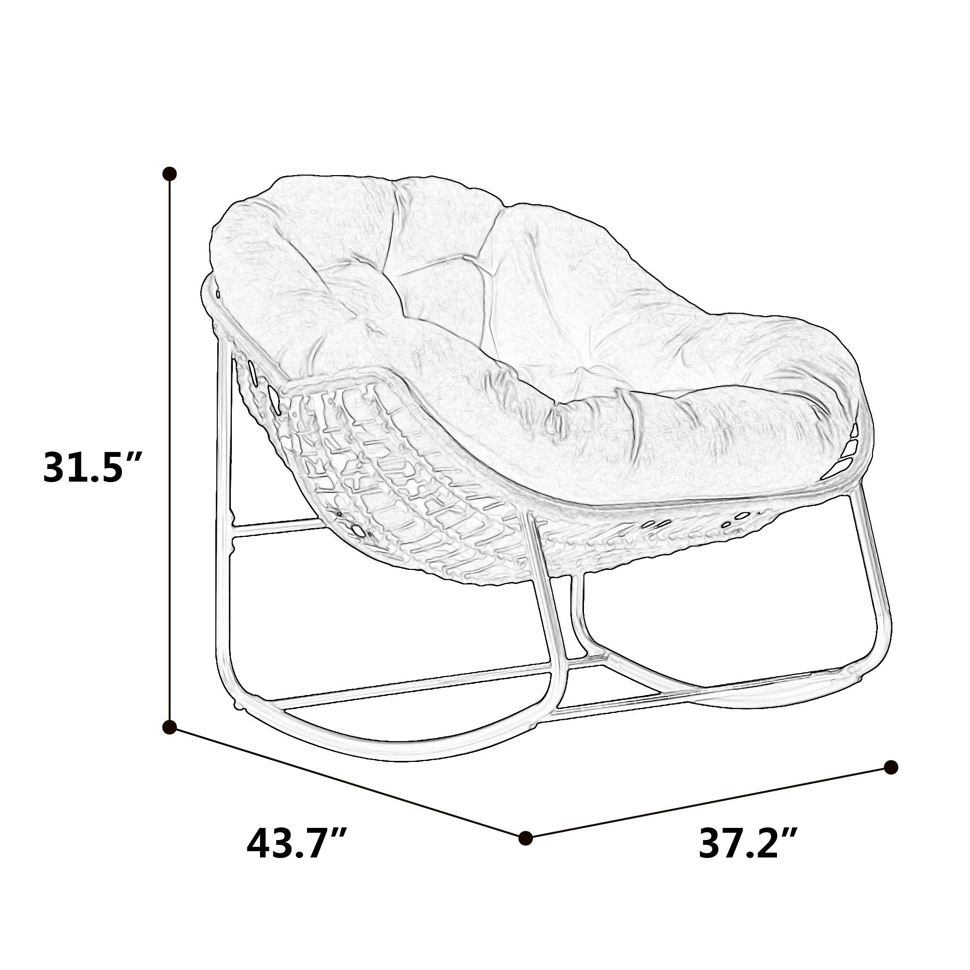 Indoor / Outdoor Oversized Wicker Egg Rocker Chair - Light Green