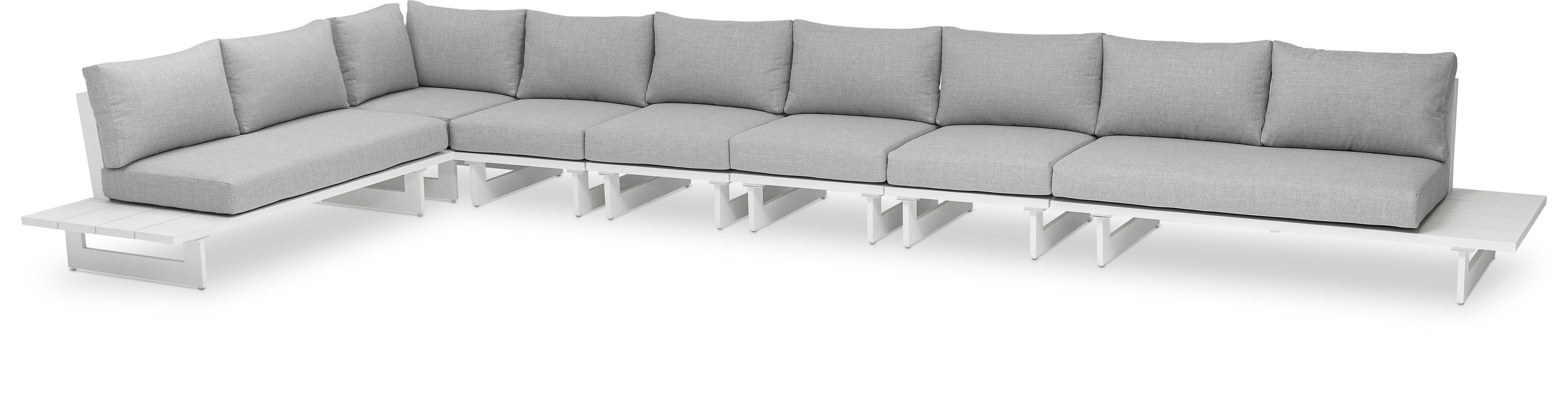 Maldives - 7 Piece Water Resistant Outdoor Patio Modular Sectional With White Base