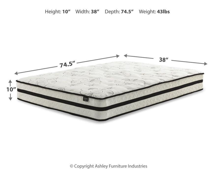 Chime 10 Inch Hybrid - White - 2 Pc. - Queen Mattress And Pillow