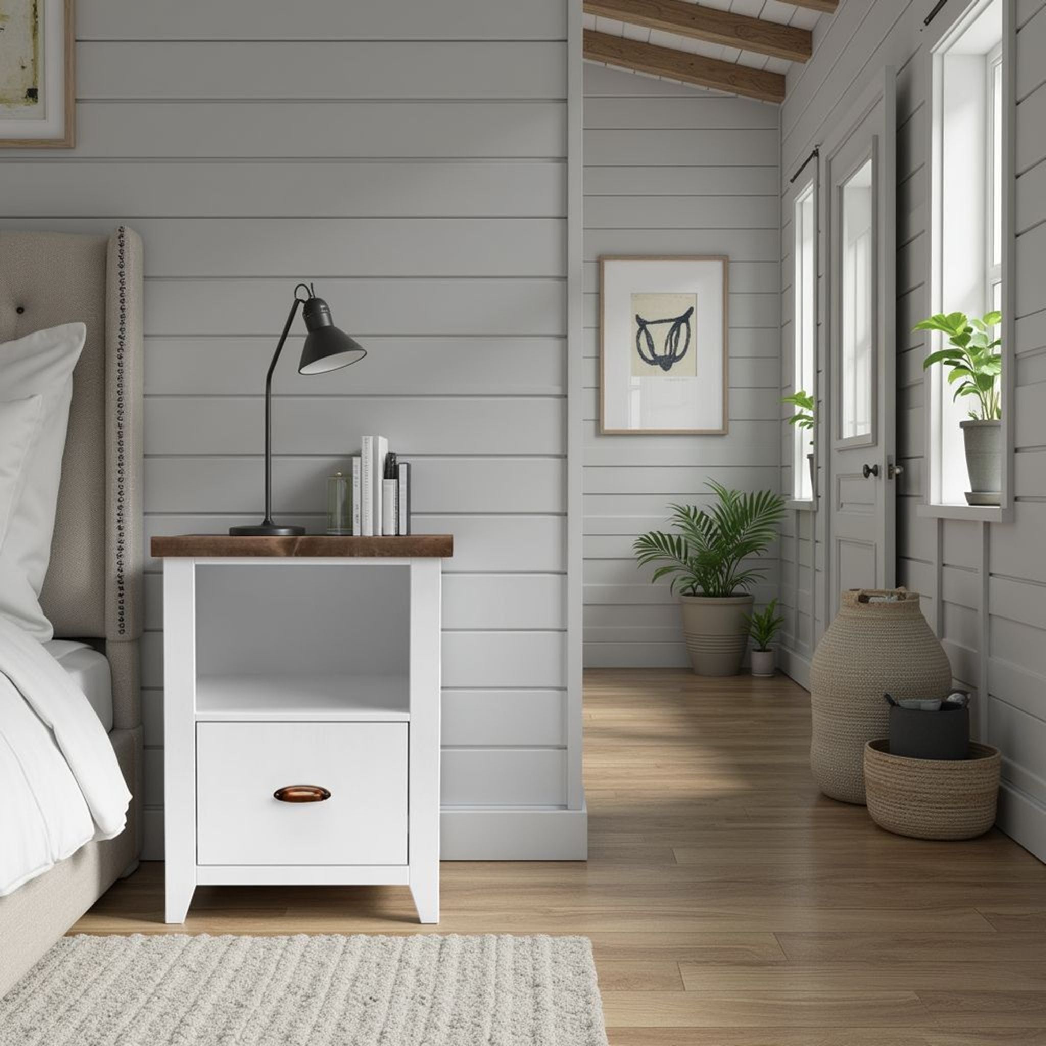 1 Drawer File - Jasmine Whitewash / Barnwood