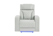 U8611 - Power Recliner With Power Headrest And LED - Silver