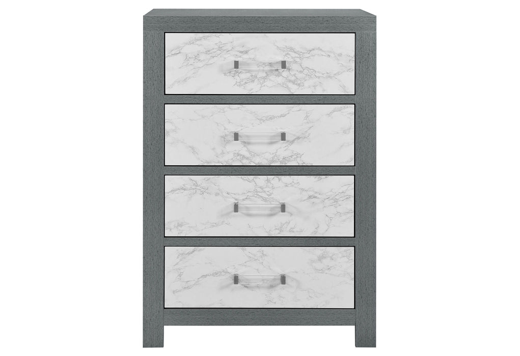 Micah - 5 Piece Full Bedroom Set - Gray