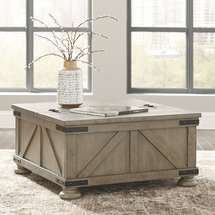 Aldwin - Gray - Cocktail Table With Storage - Square