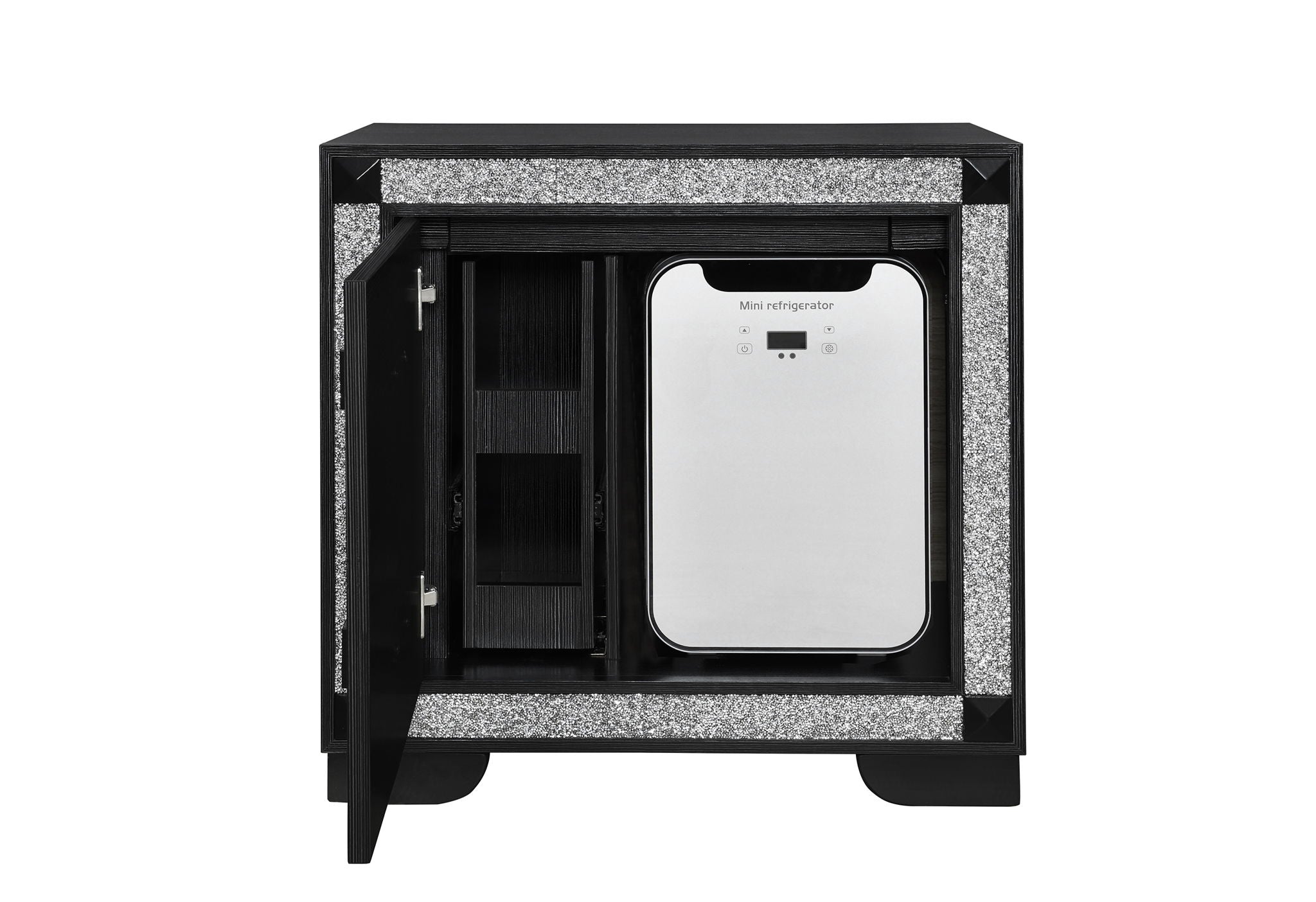 Soleil - Nightstand With Cooler And Speaker - Charcoal