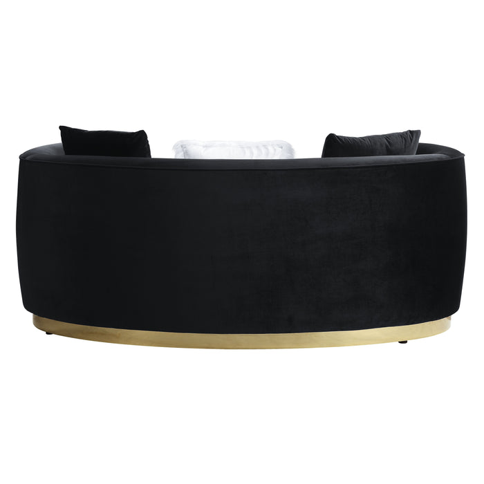 Achelle - Loveseat - Black Velvet