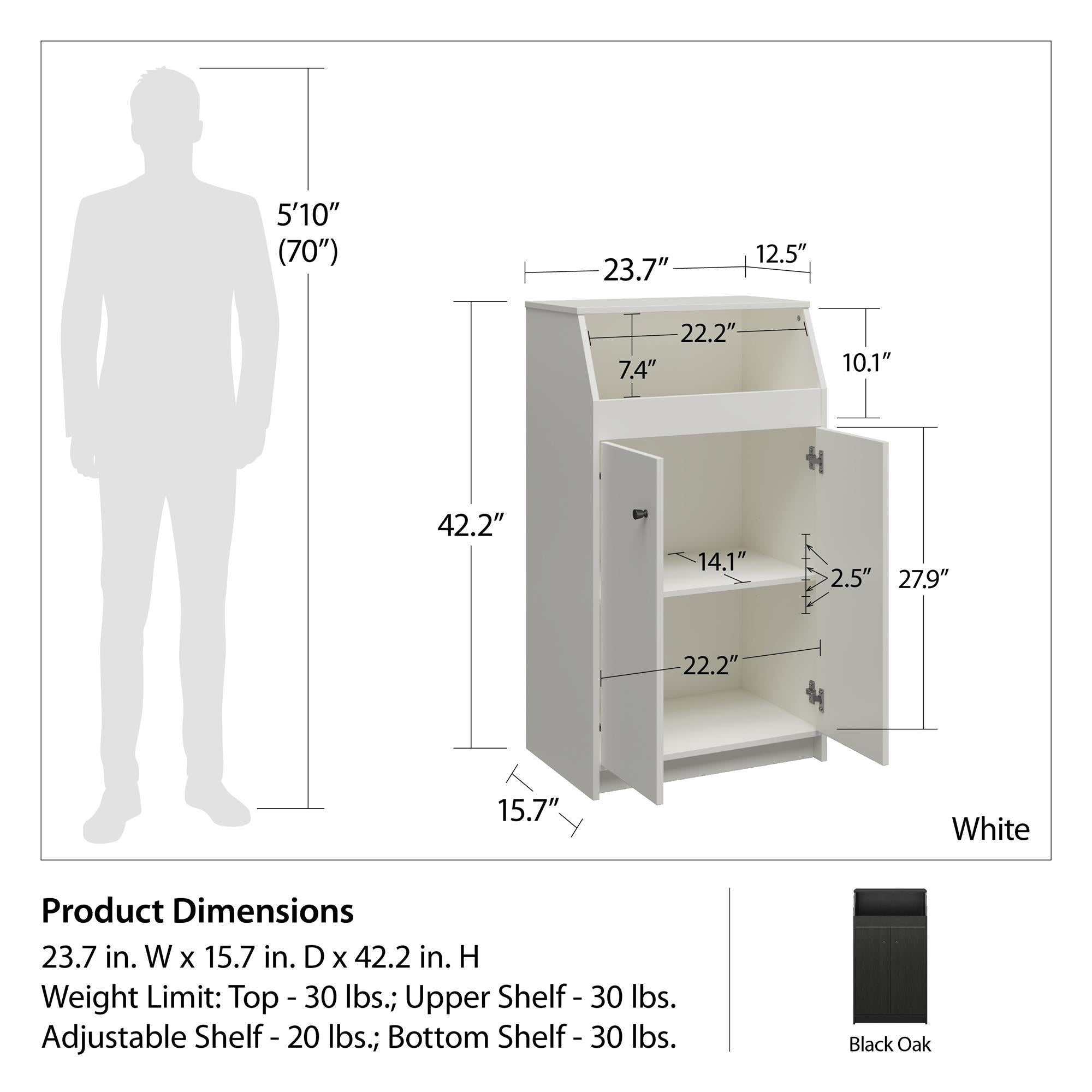 Loft Collection 2 Door Storage Tower
