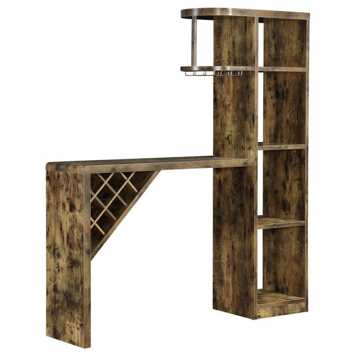 Belvedere - 5-Shelf Home Bar Table Wine Storage - Rustic Nutmeg