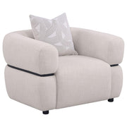 Jeanette - Fabric Upholstered Round Arm Accent Chair - Beige