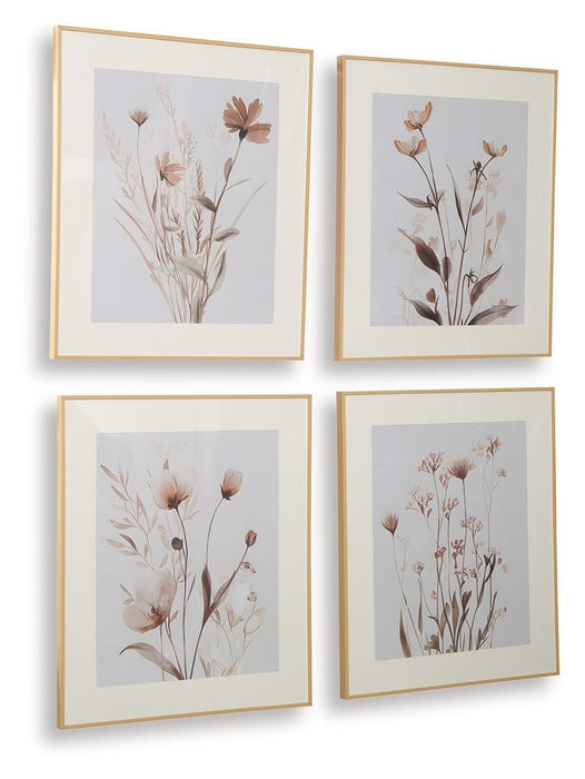 Chettings - Beige / Gray / Blush - Wall Art Set (Set of 4)