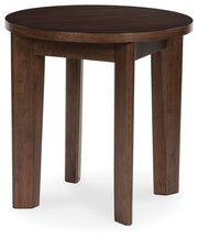 Korestone 2 - Round End Table - Dark Brown