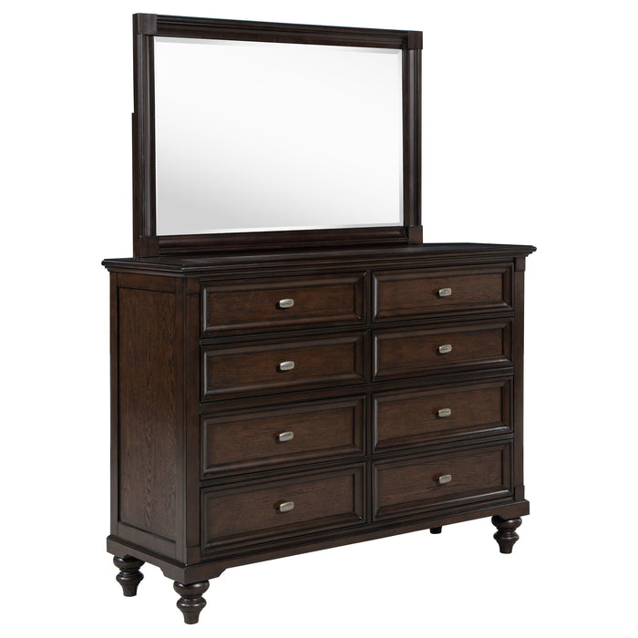 Andover - 8-Drawer Dresser And Mirror - Dark Oak