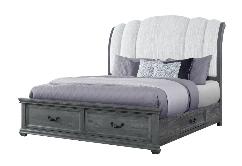 Rowan - 5 Piece Queen Storage Bedroom Set - Gray