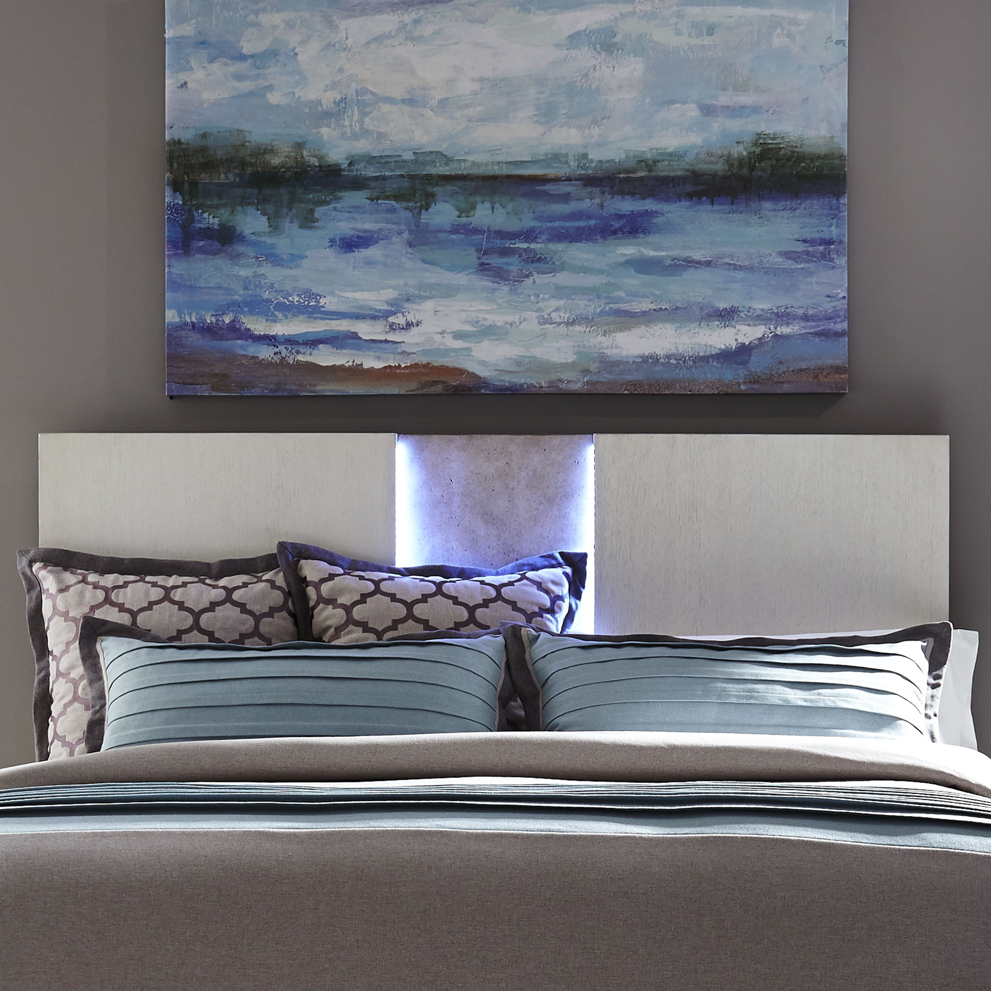 Mirage - King Travertine Panel Headboard - White