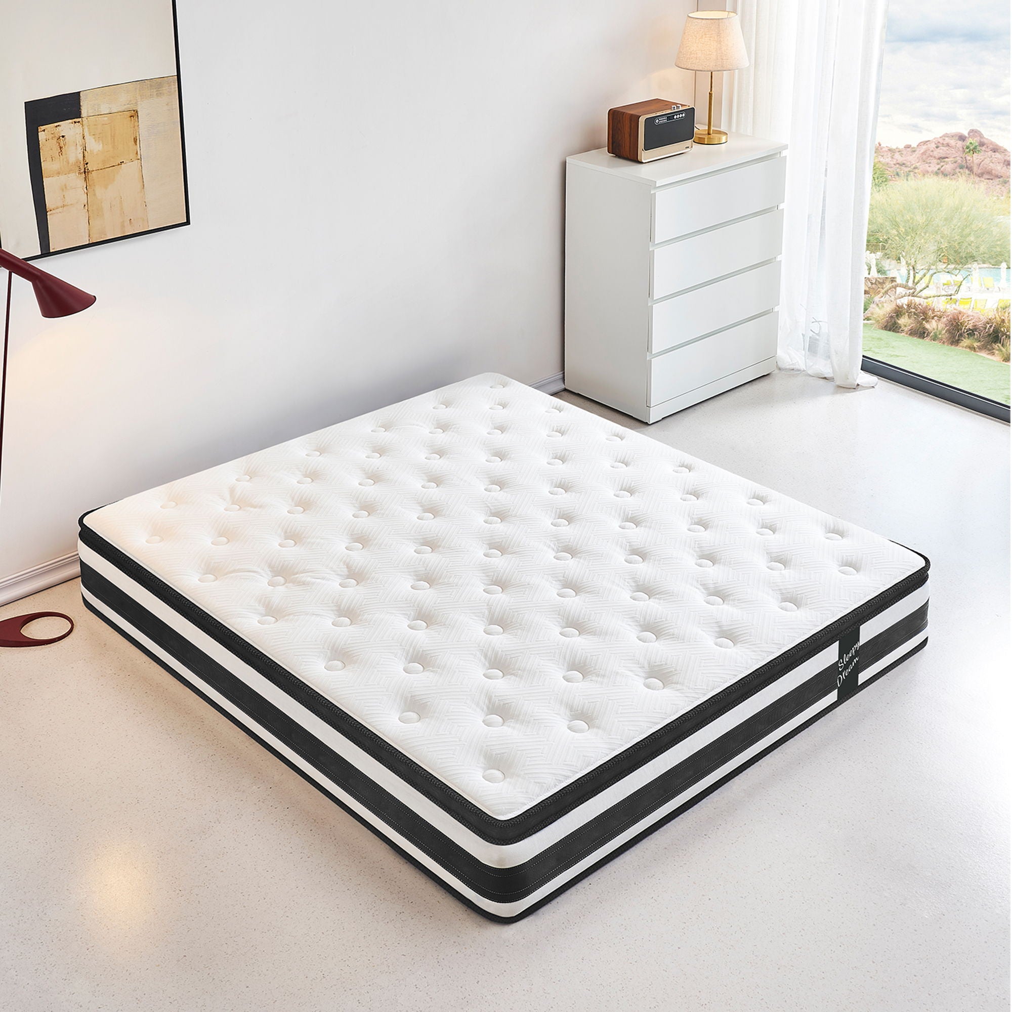 12" Breathable Hybrid Mattress, Memory Foam, Individual Pocket Springs