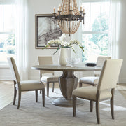 Westfield - 5 Piece Pedestal Table Set (Upholstered Side Chairs) - Light Brown