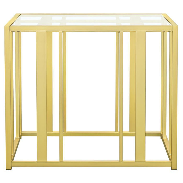 Adri - Rectangular Glass Top Side End Table