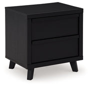 Danziar - Two Drawer Night Stand - Black