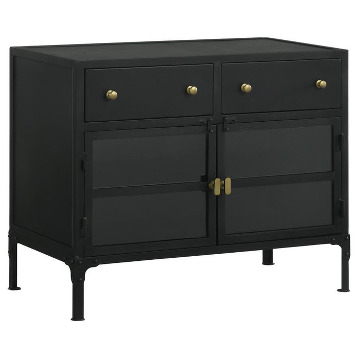 Sadler - 2-Drawer Metal Accent Storage Cabinet - Matte Black