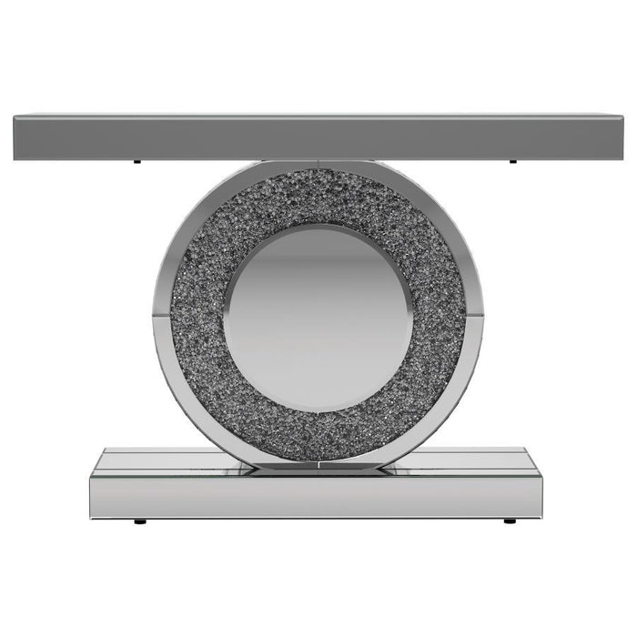 Bergenia - Mirrored Entryway Sofa Console Table - Silver