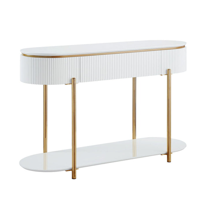 Daveigh - Sofa Table - White High & Gold