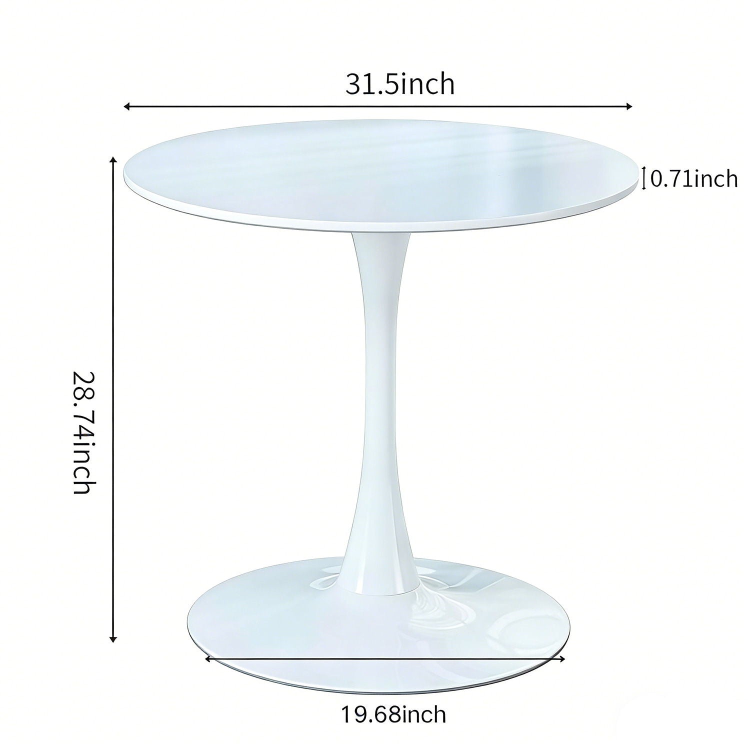 Mid-Century Tulip Table With Round Top, Pedestal Base
