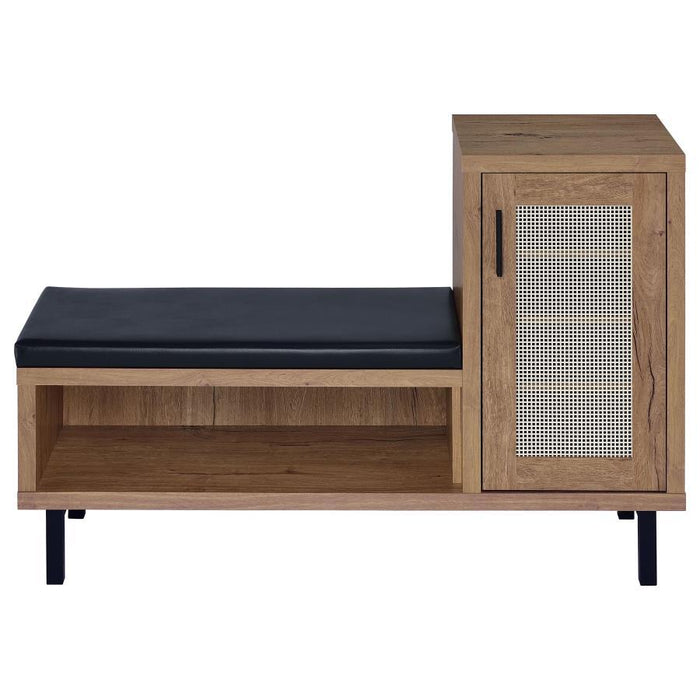 Teller - 1-Door Entryway Shoe Storage Bench - Natural Oak