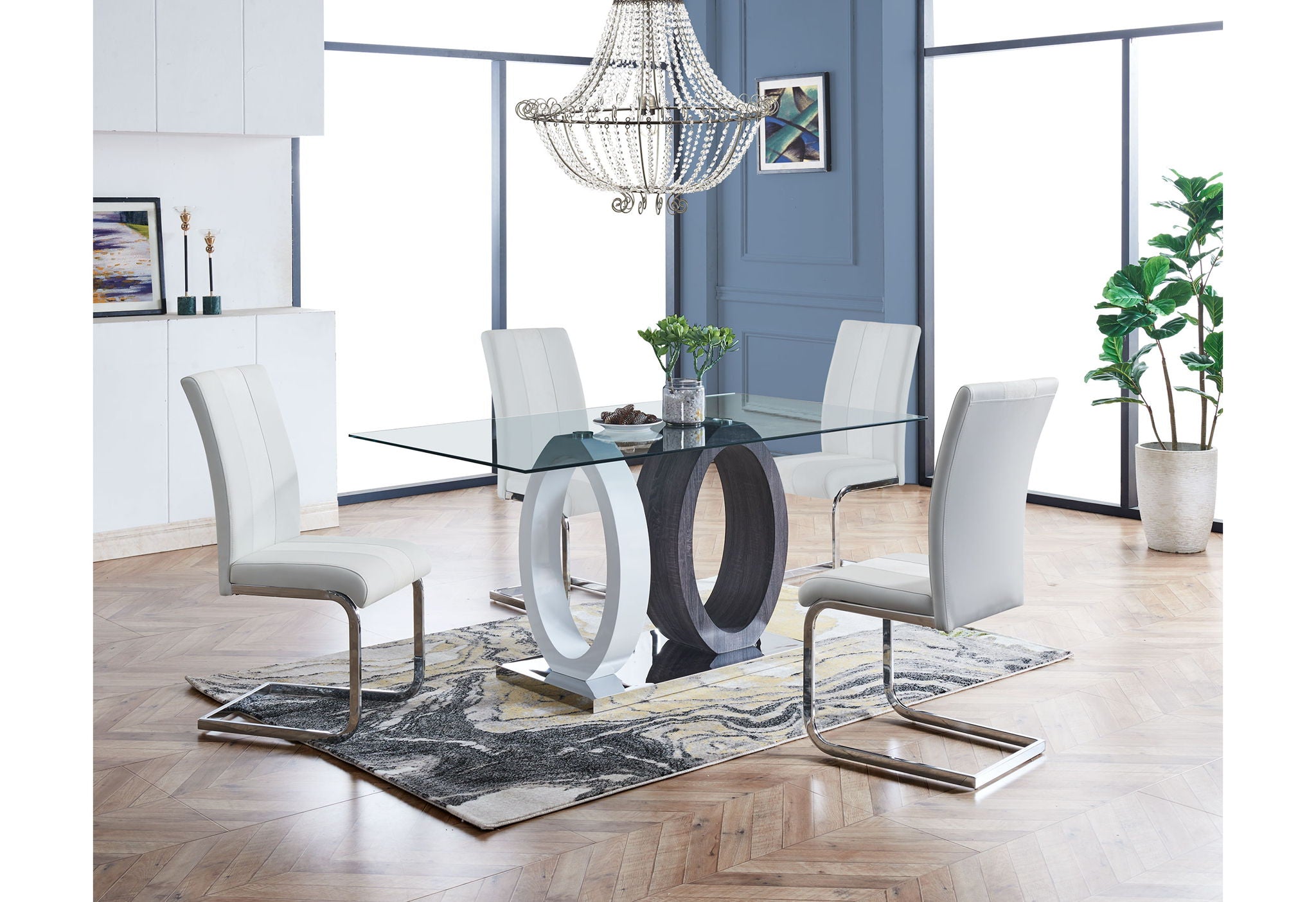 5 Piece Dining Room Set (D1628 Dining Table And 4 D915 Dining Chairs) - White