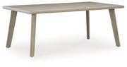 Cliff Trails - Rectangle Dining Table With Umbrella Option - Beige