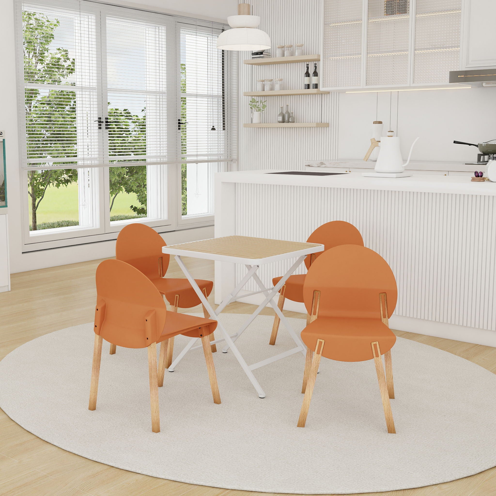 4 Piece Set Of Single Chairs With A Design Combining Modern And Traditional Elements
