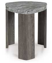 Surmour - Triangle End Table - Gray / Brown
