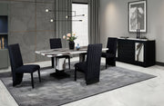 D12 - 5 Piece Dining Room Set (Dining Table And 4 Dining Chairs) - Black / White