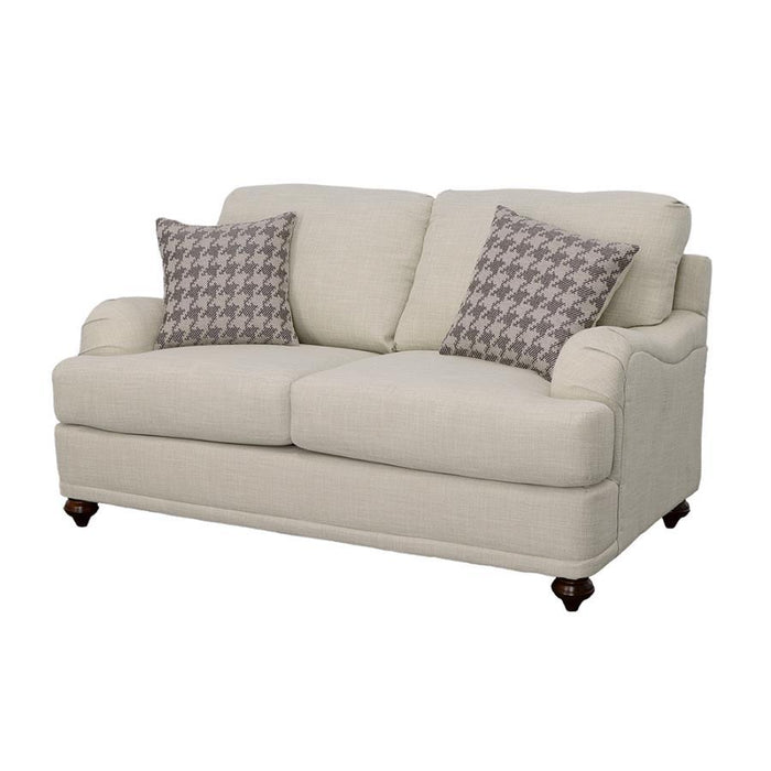 Glenn - Upholstered English Arm Loveseat - Light Gray