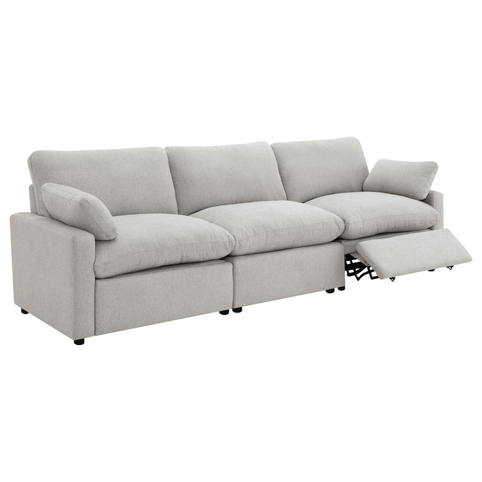 Collins - 3-Piece Upholstered Power Reclining Sofa - Gray