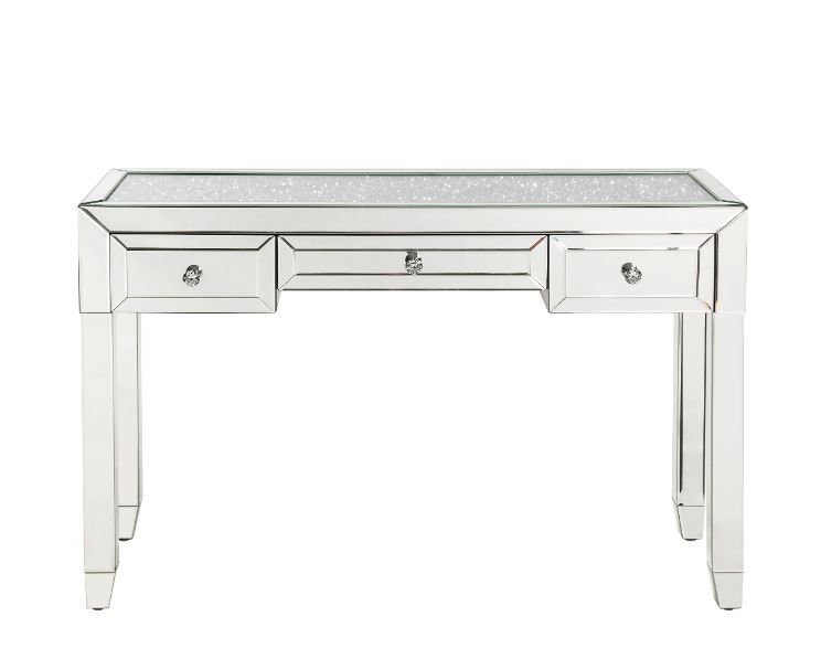 Noralie - Writing Desk - Mirrored & Faux Diamonds - 32"