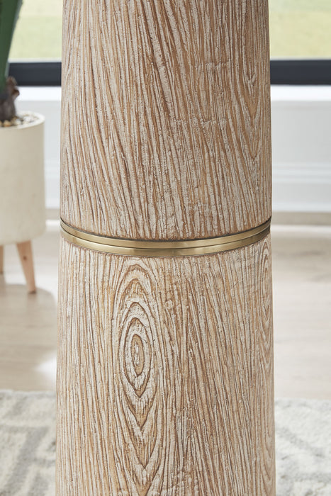 Gasparleigh - Brown / Gold Finish - Poly Floor Lamp