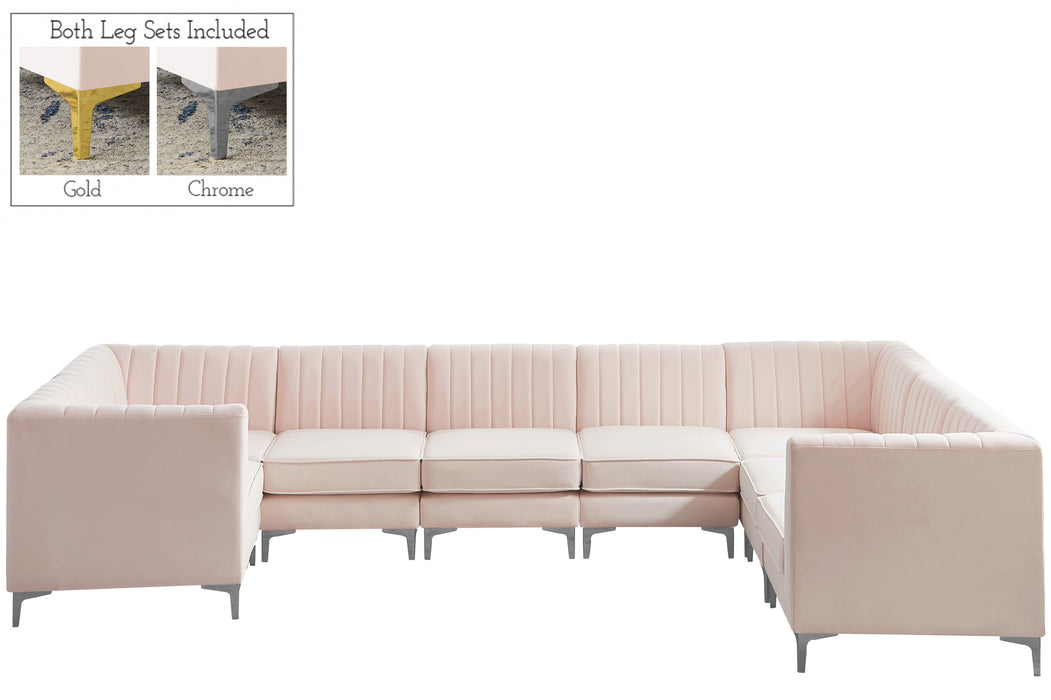 Alina - Modular Sectional 8 Piece - Pink - Fabric