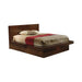 Jessica Queen Platform Bed with Rail Seating Cappuccino - iDEAL Furniture (Danbury, CT)