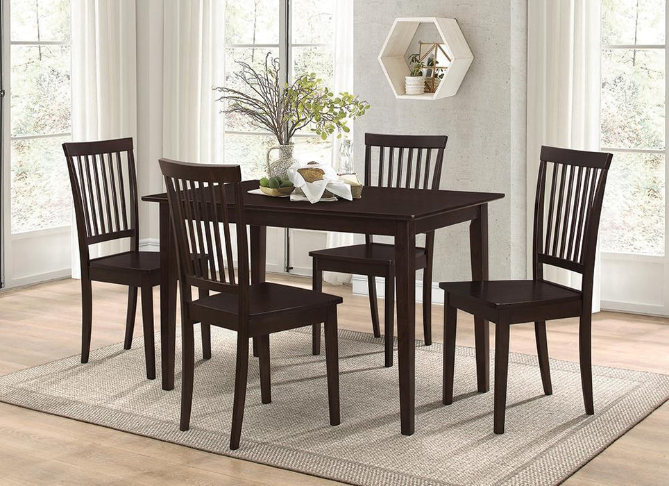 Gomez 5-piece Rectangular Dining Table Set Cappuccino - iDEAL Furniture (Danbury, CT)