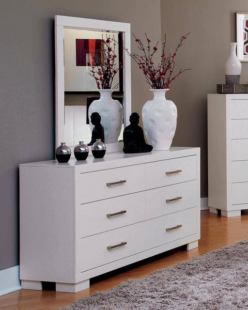 Jessica Rectangular Dresser Mirror White - iDEAL Furniture (Danbury, CT)