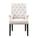 Alana Upholstered Arm Chair Beige and Smokey Black - iDEAL Furniture (Danbury, CT)