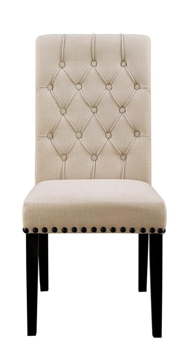 Alana Upholstered Side Chairs Beige and Smokey Black (Set of 2) - iDEAL Furniture (Danbury, CT)