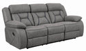 Higgins Pillow Top Arm Upholstered Motion Sofa Grey - iDEAL Furniture (Danbury, CT)