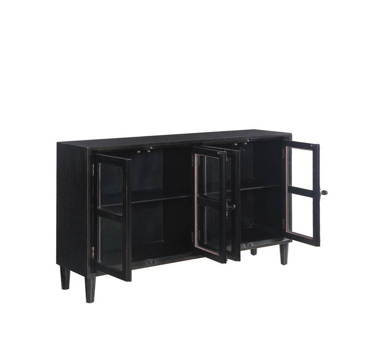 Sylvia 4-door Accent Cabinet Black - iDEAL Furniture (Danbury, CT)